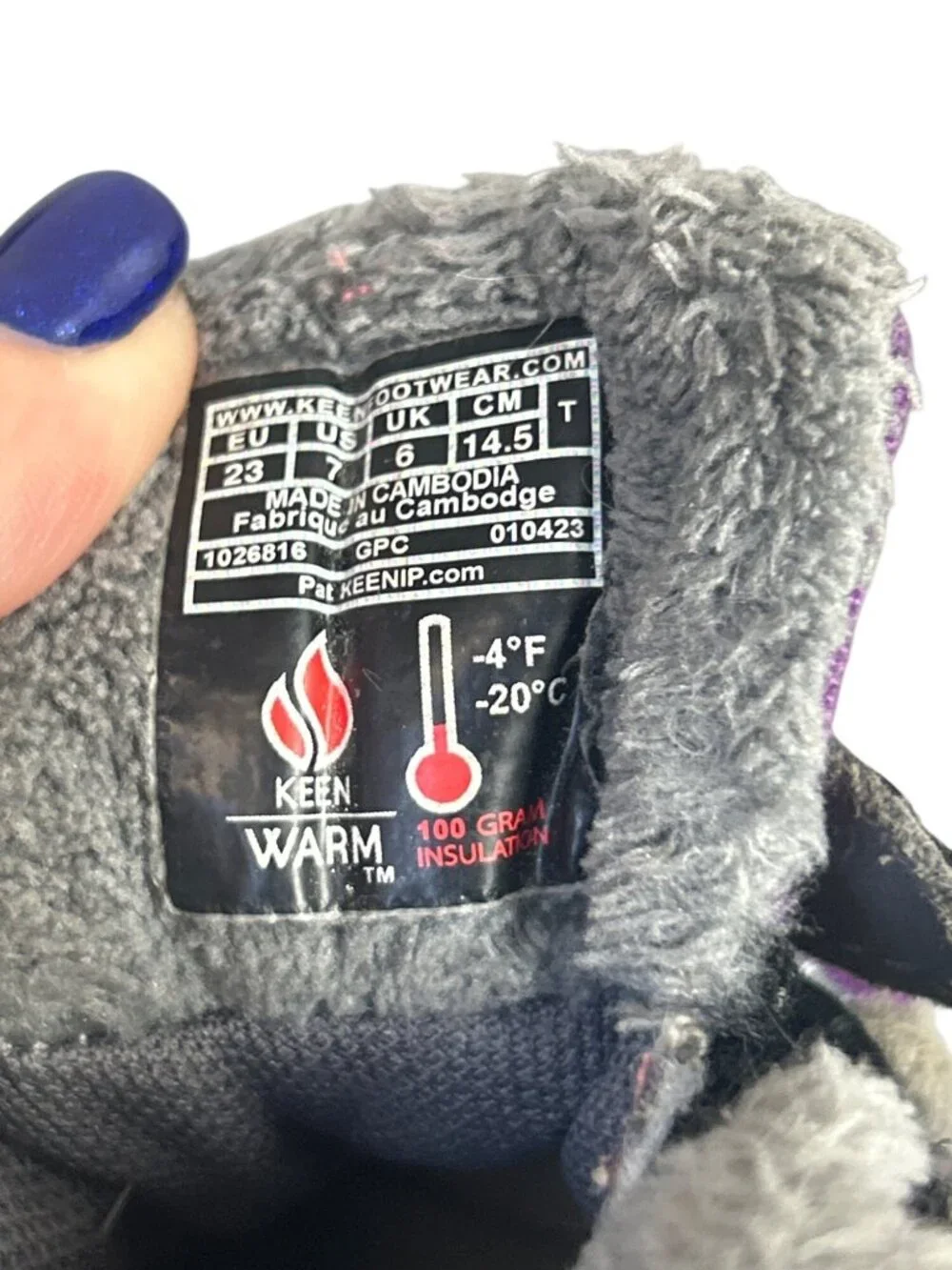 KEEN Knotch Chukka Toddler 7 Winter Boots Purple Gray Insulated Suede Outdoor